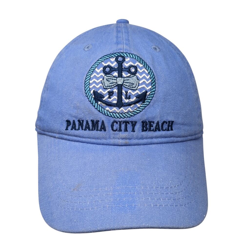 Panama City Beach Strapback Baseball Cap Blue One Size Adjustable Lucky 7